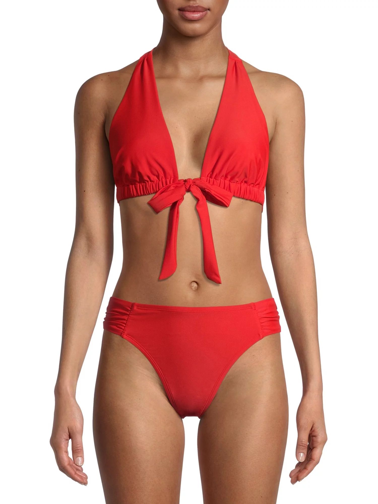 Time and Tru Women's Adjustable Back, Tie Front Swim Bikini Top | Walmart (US)