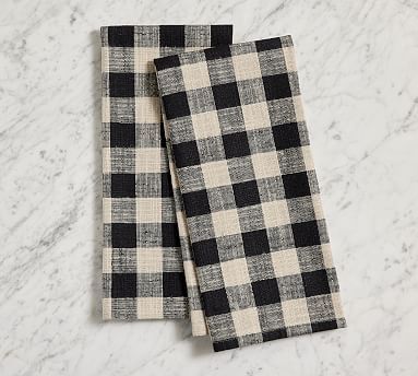 Dalton Check Yarn Dyed Cotton/Linen Tea Towel | Pottery Barn (US)