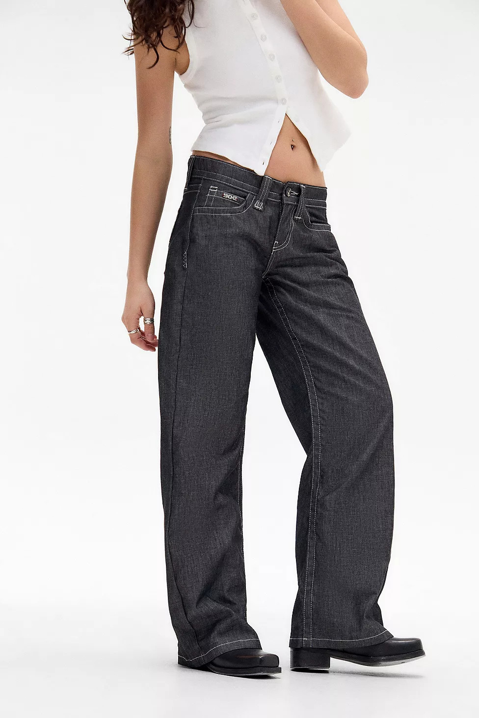 BDG Chambray Kayla Lowrider Jeans | Urban Outfitters UK