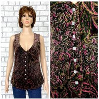 Floral Velvet Vest Paisley Print Womens Vintage Retro S Victorian Vest | Etsy (US)