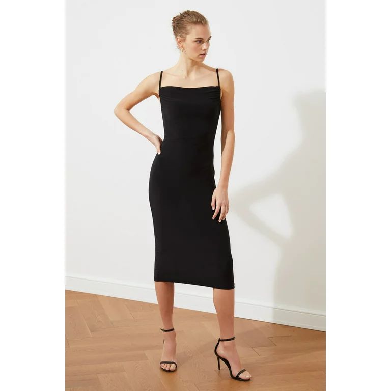 Trendyol Womens Midi Bodycon Slim Fit Knit Dress - Walmart.com | Walmart (US)