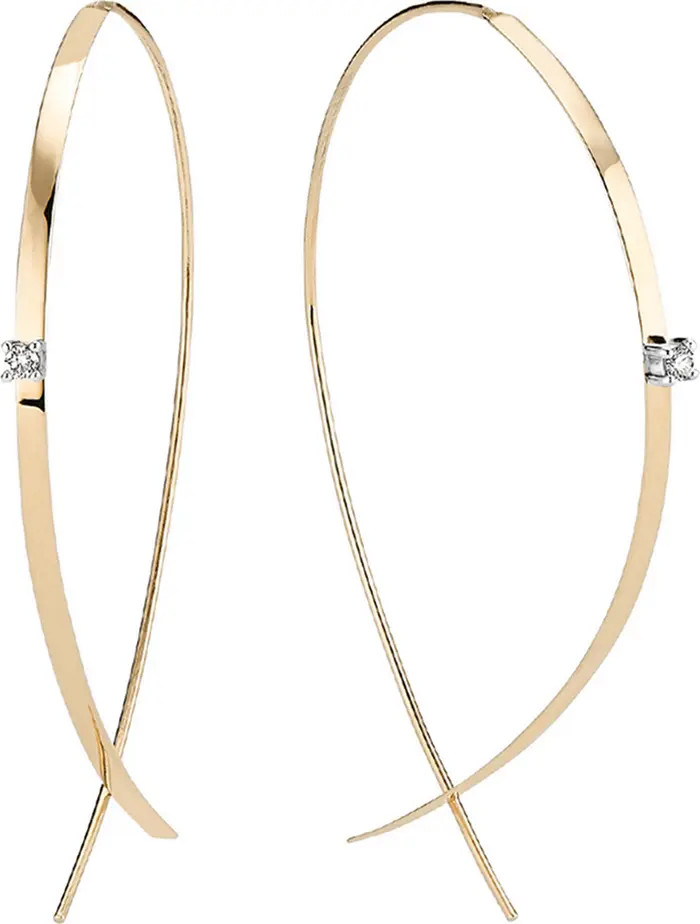Small Upside Down Diamond Hoop Earrings | Nordstrom