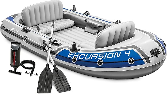 INTEX 68324EP Excursion 4 Inflatable Boat Set: Includes Deluxe 54in Boat Oars and High-Output Pum... | Amazon (US)