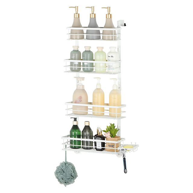 Adjustable 4Tier Over Door Shower Caddy Rustproof Bathroom Kitchen Storage Shelf | Walmart (US)