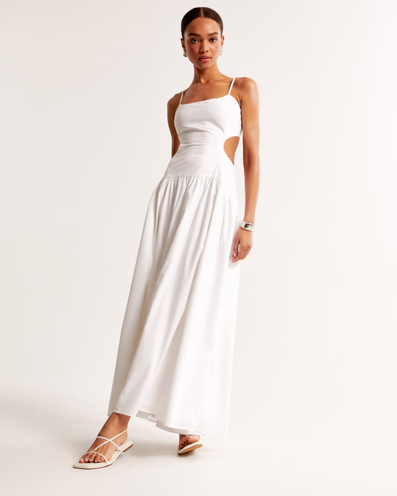 Women's Drop-Waist Cutout Maxi Dress | Women's Dresses & Jumpsuits | Abercrombie.com | Abercrombie & Fitch (US)