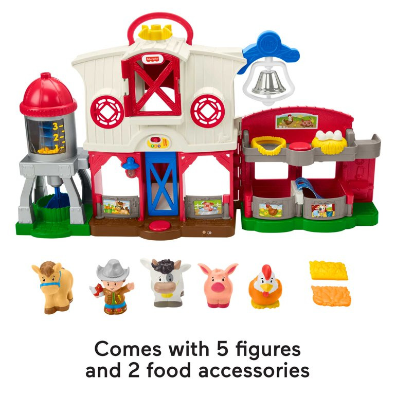 Fisher-Price Little People Caring for Animals Farm Playset Electronic Toddler Learning Toy | Walmart (US)