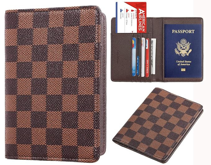 Rita Messi Luxury Passport Holder Cover Case Checkerboard PU Vegan Leather RFID Blocking Travel O... | Amazon (US)