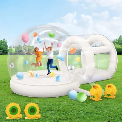IBH StyleLine Series 9.8FT PVC Bubble House with Tunnel & Balloons, Includes 550W & 370W Blowers – Inflatable Dome for Party, Commercial Use, Wedding | Wayfair North America