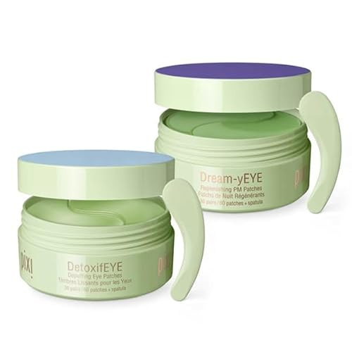 Pixi Day & Night Eye Patch Duo |Depuffing Hydrogel Under-Eye Patches for Day and Calming Hydrogel Under Eye Patch for Night | for Puffy Eyes and Dark Circles | 2 Boxes, 60 Pairs, 120 Patches | Amazon (US)