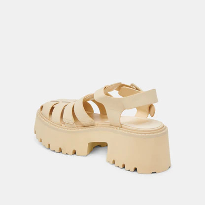 LASLY TONAL SANDALS LIGHT YELLOW LEATHER | DolceVita.com