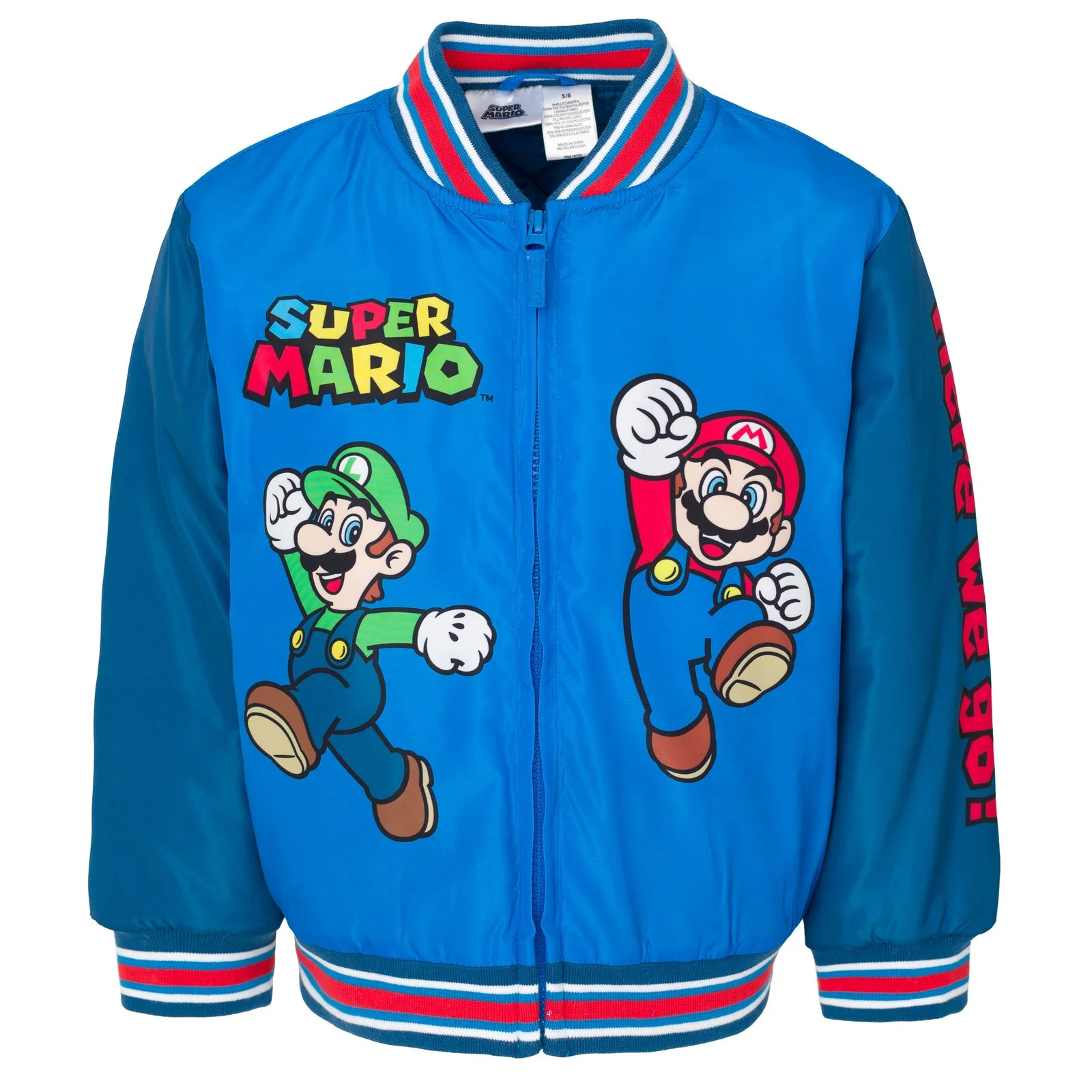 SUPER MARIO Nintendo Mario Luigi Yoshi Zip Up Varsity Bomber Jacket Little Kid to Big Kid | Walmart (US)