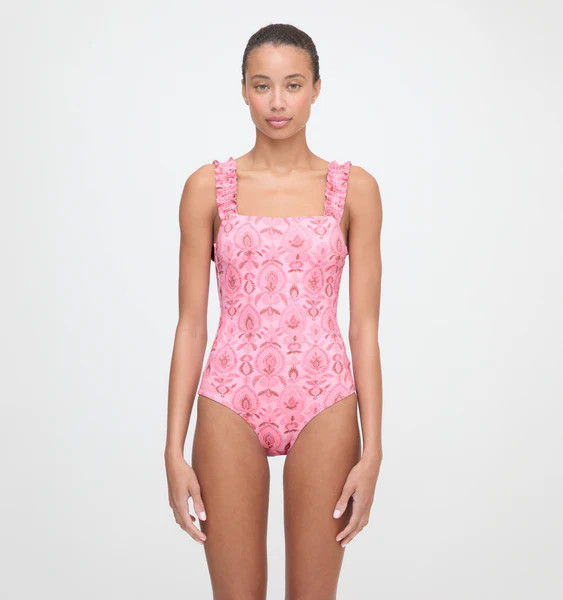 The Teagan One Piece - Pink Palm Ikat | Hill House Home US