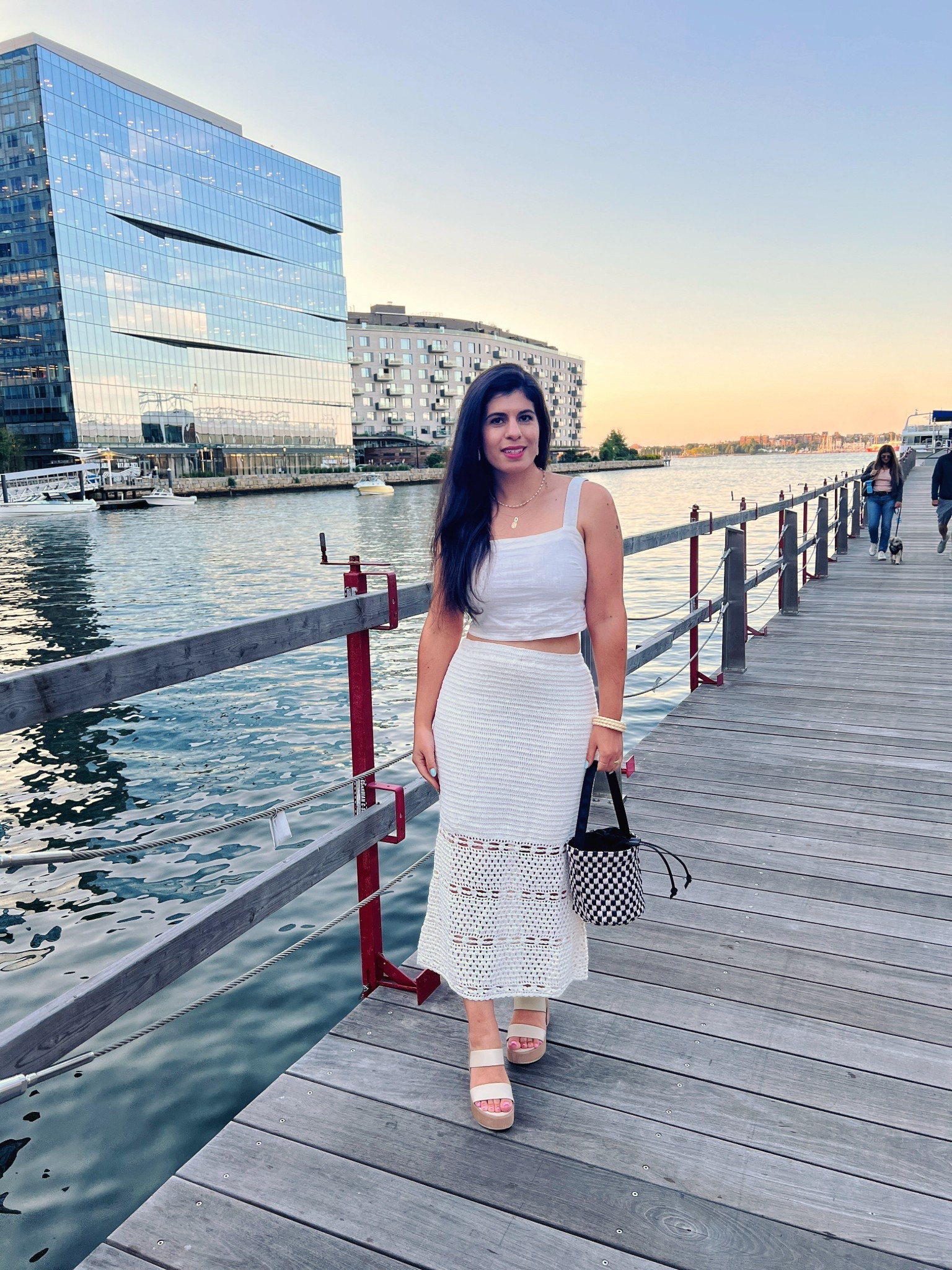 Evening in the seaport 