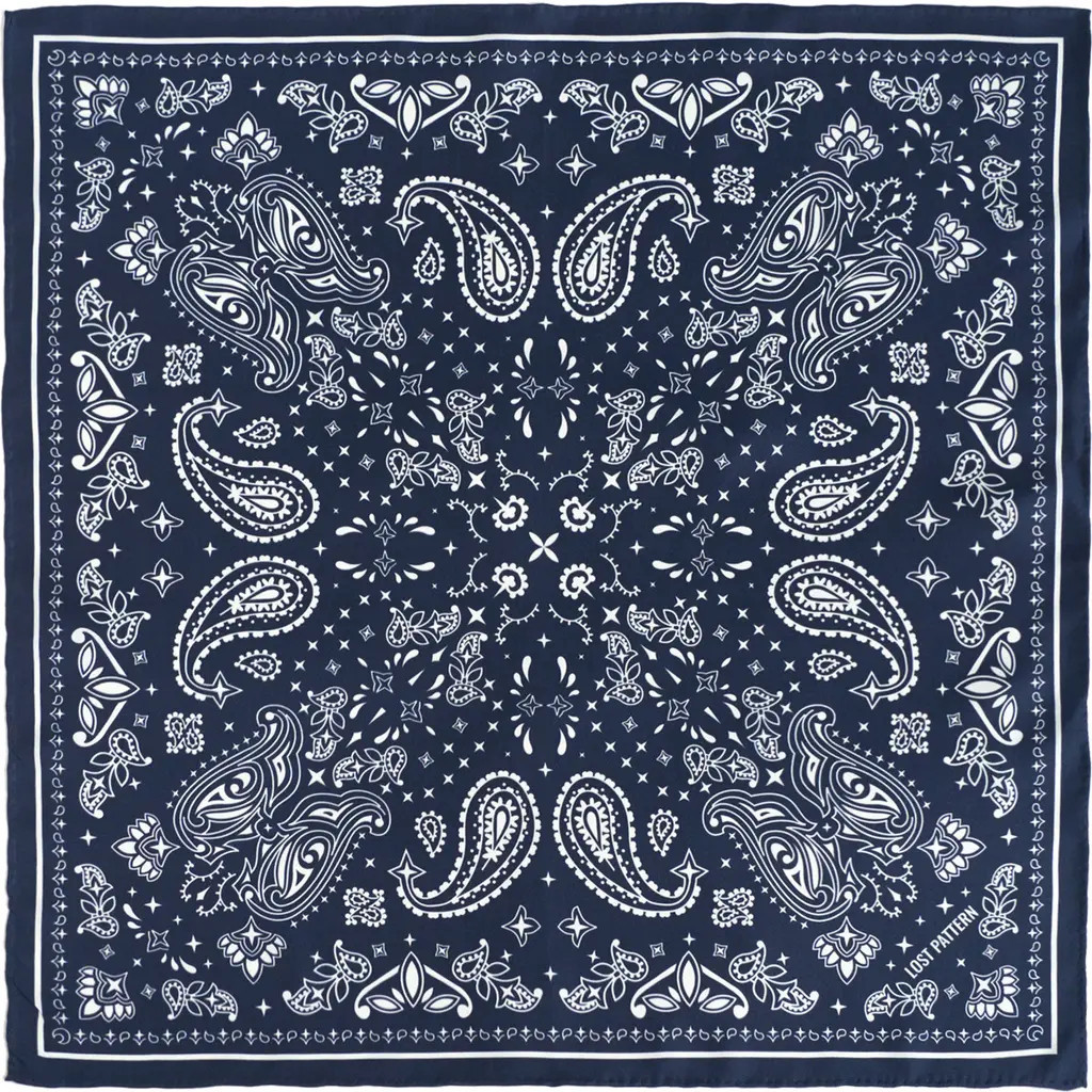 Lost Pattern NYC ""Paisley"" Silk Bandana Scarf in Midnight Blue at Nordstrom | Nordstrom