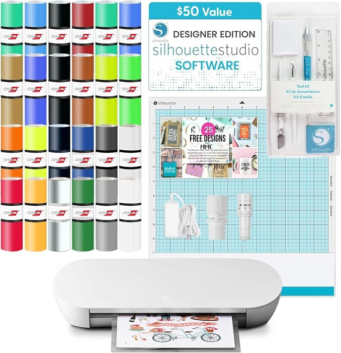 Silhouette America Portrait 4 Vinyl Cutting Machine, Starter Bundle - 9"" Precision Cutter with D... | Amazon (US)