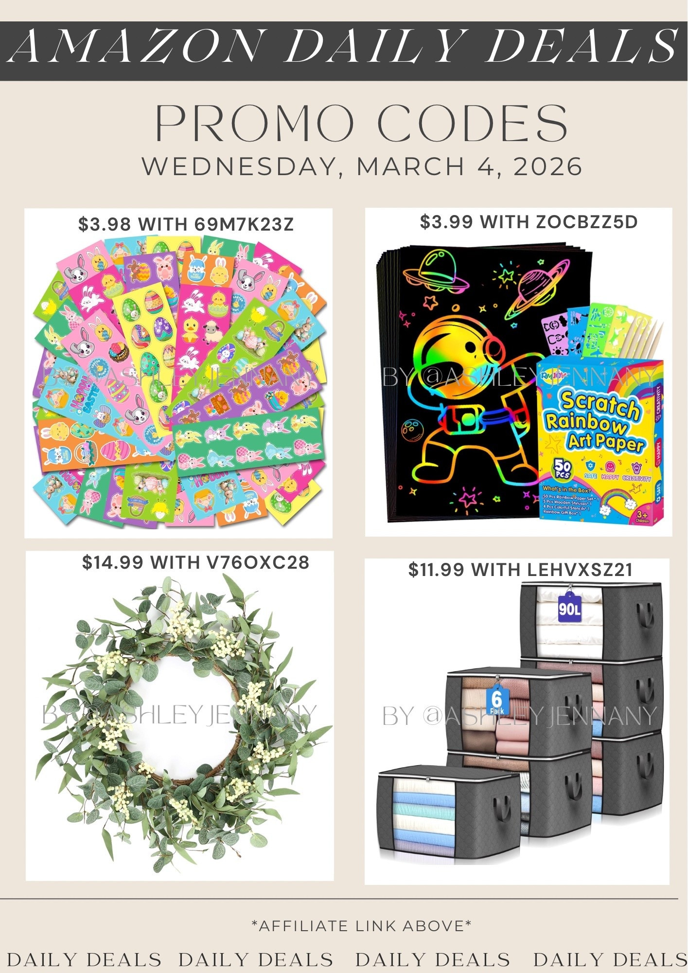 Amazon deals on Easter stickers,
Organizer Bins and wreath. Easter basket stuffers 

#LTKHome #LTKSaleAlert #LTKspring