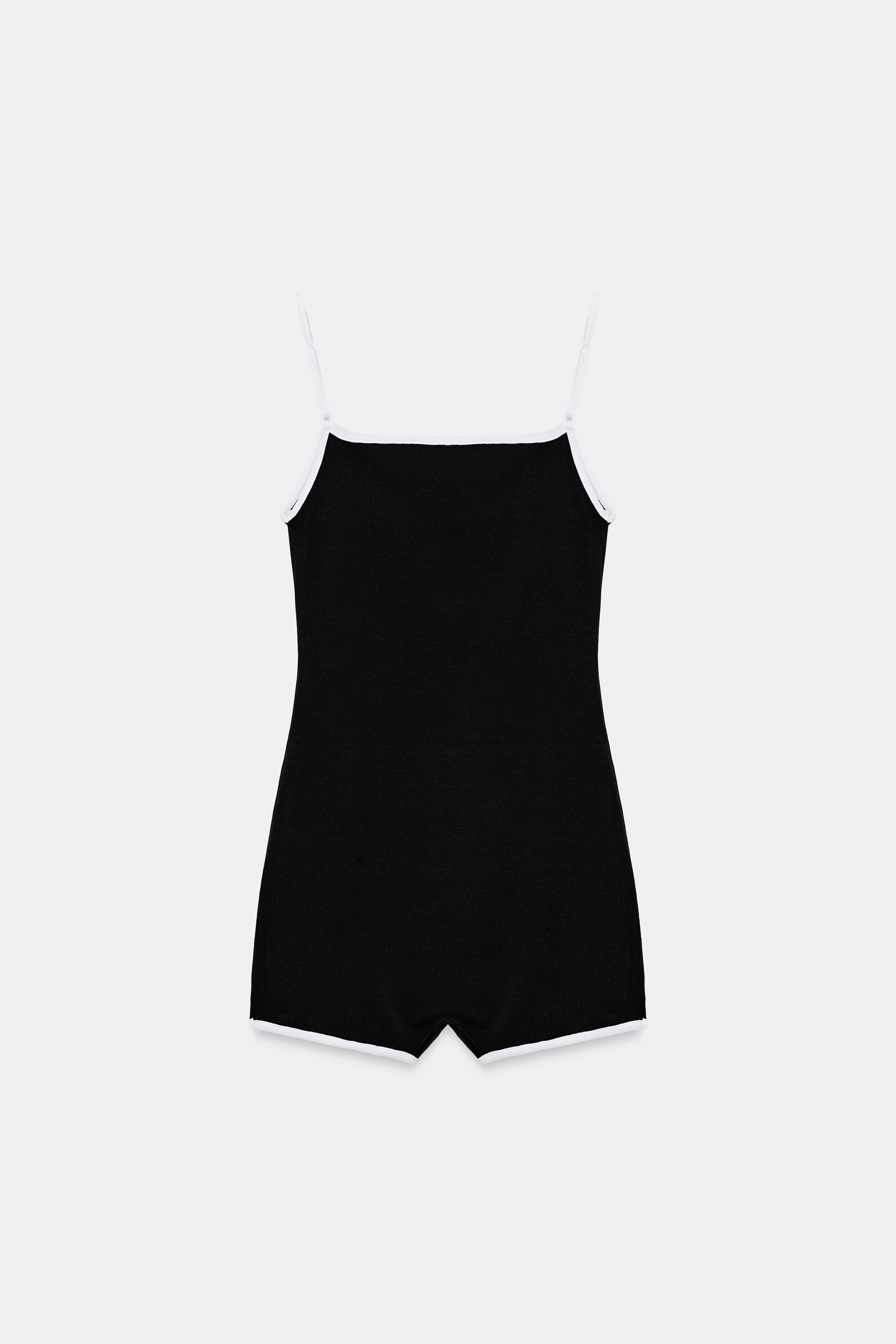 CONTRAST PIPING SHORT JUMPSUIT | Zara US