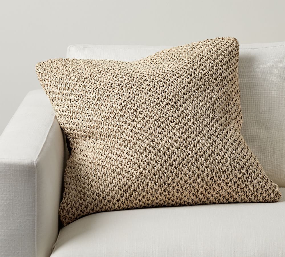 Stonewashed Knit Pillow Cover | Pottery Barn (US)