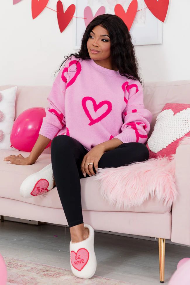 Love You Forever Pink Heart Sweater | Pink Lily