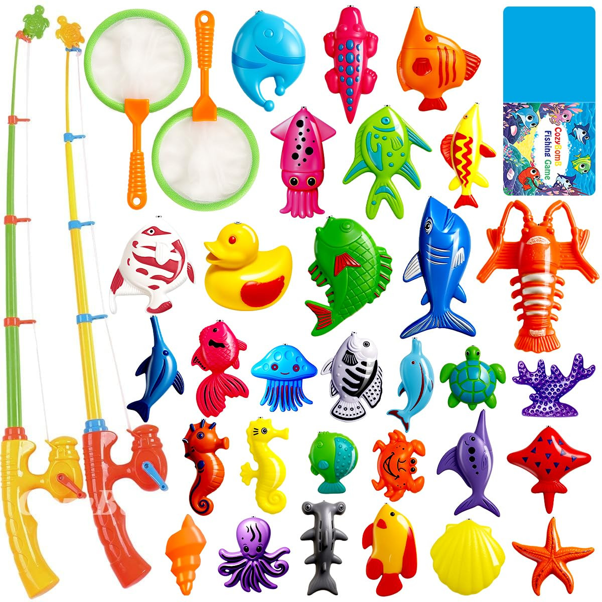 CozyBomB™ Magnetic Fishing Toys Game Set for Kids | Water Table Bathtub Kiddie Pool Party & Pol... | Amazon (US)