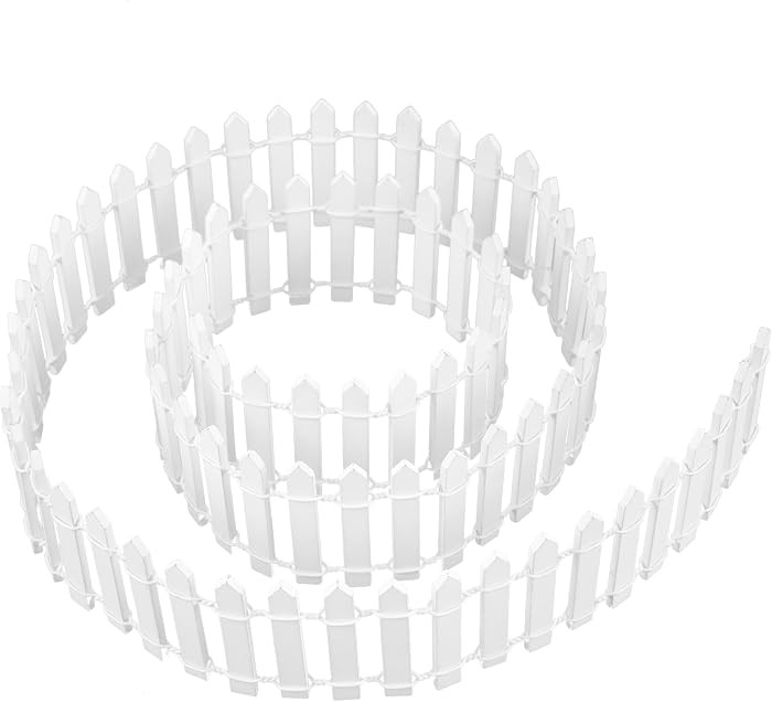Prsildan 40 Inches Miniature Fairy Garden Fence, DIY Wood Picket Fence Mini Ornament | Amazon (US)