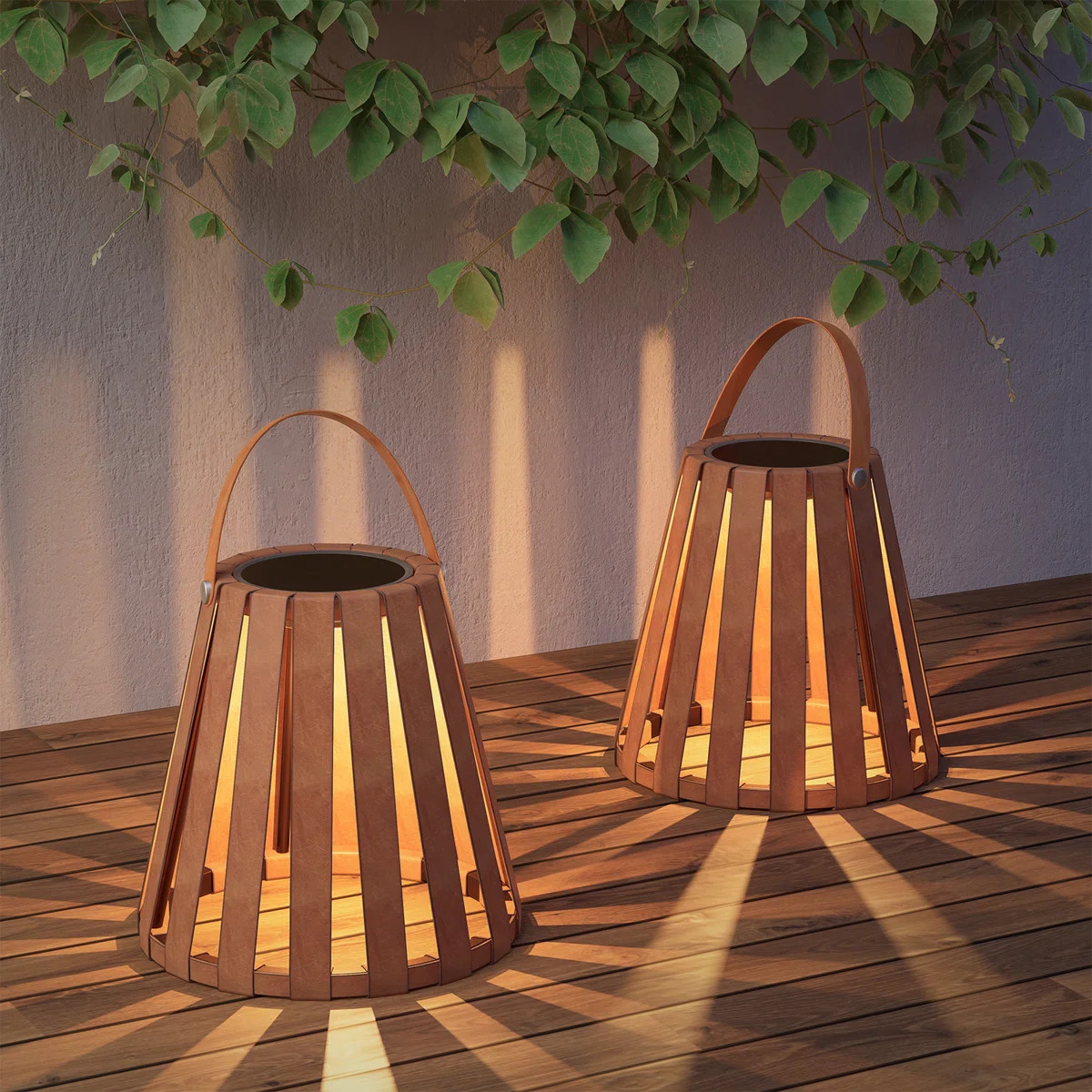 Ricetta 11.02'' Solar Powered Integrated LED Outdoor Floor Lamp (Set of 2) | Wayfair North America