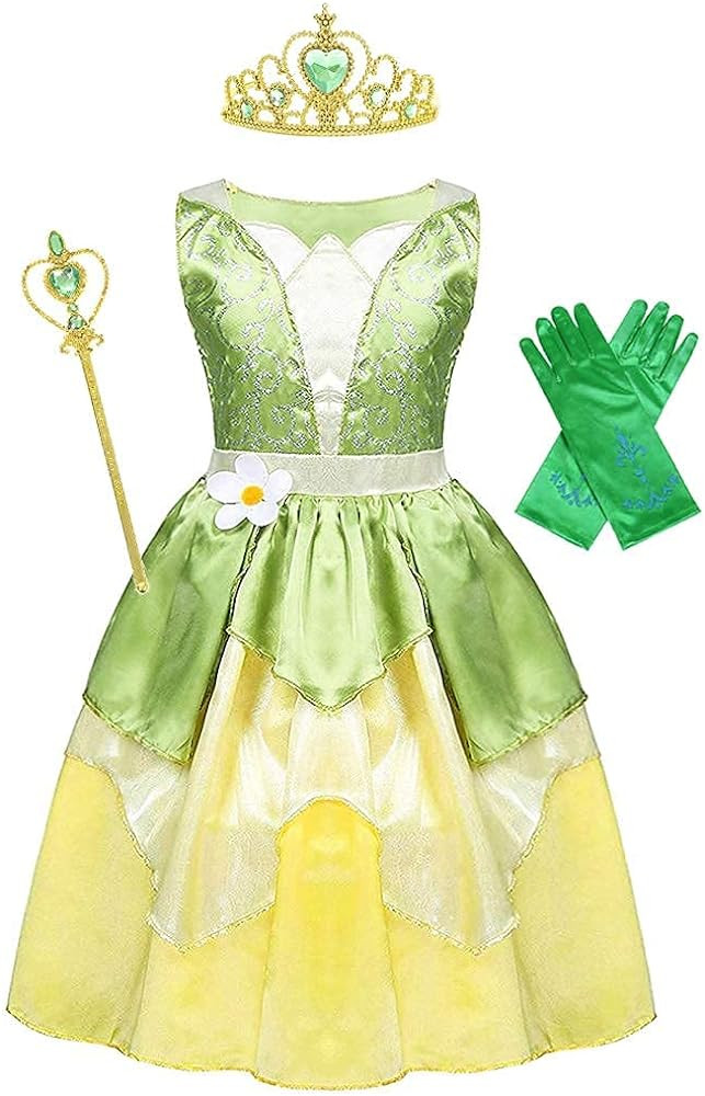 WonderBabe Little Girls Green Frog Princess Dress Kids Christmas Birthday Party Cosplay Outfits G... | Amazon (US)