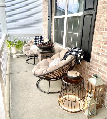 Looking to update your patio furniture. I found these gorgeous papasan chairs at homedepot and they are perfect. I’m still adding more plants to the space but can’t wait to see what it looks like finished. #papasanchair #bistroset #smallutdoorspace #patiofurniture 

#LTKSeasonal #LTKFind #LTKhome