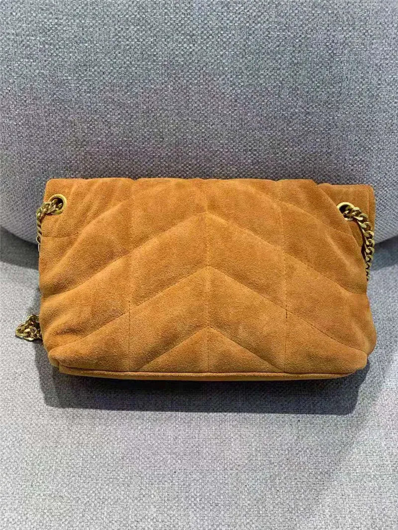 New Hot Orange Color Suede Leather One Shoulder Bags First layer cowhide Chains Baguette Double S... | DHGate