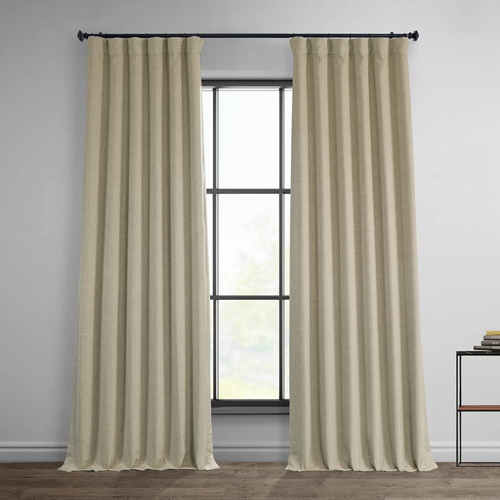 HPD Half Price Drapes BOCH-LN185-P Faux Linen Room Darkening Curtains for Bedroom (1 Panel), 50 X... | Amazon (US)