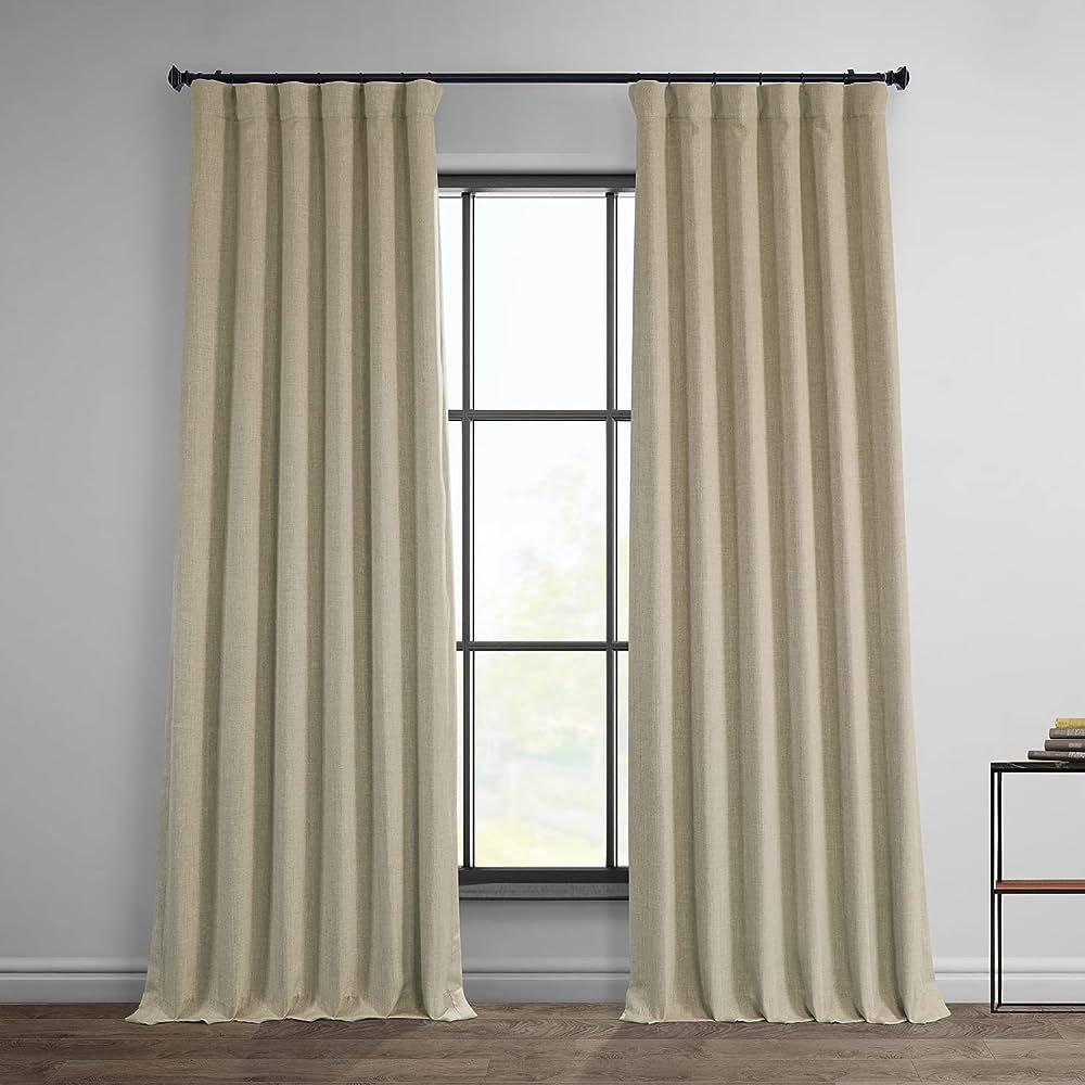 HPD Half Price Drapes BOCH-LN185-P Faux Linen Room Darkening Curtains for Bedroom (1 Panel), 50 X... | Amazon (US)