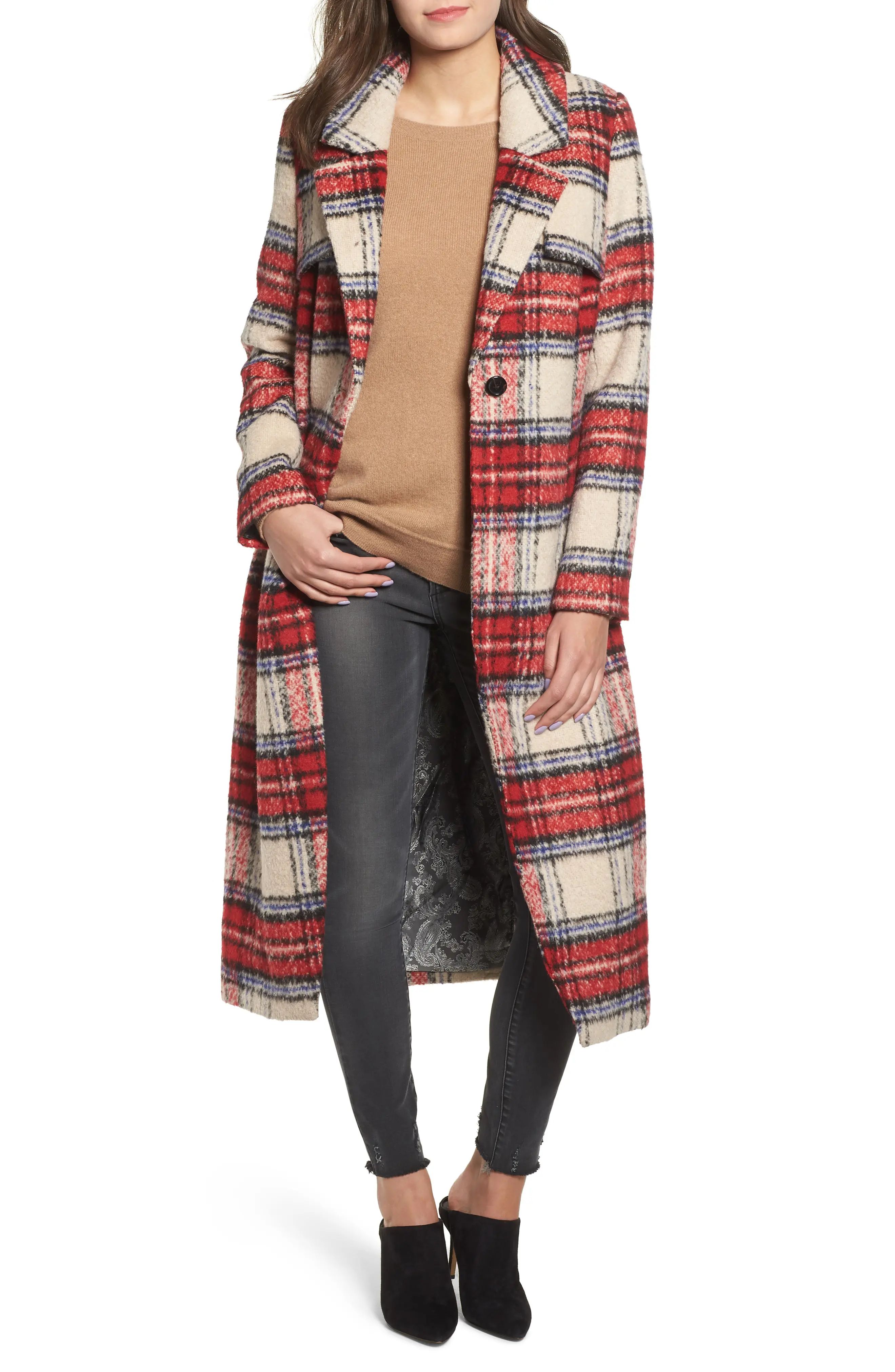 NVLT Plaid Long Coat | Nordstrom