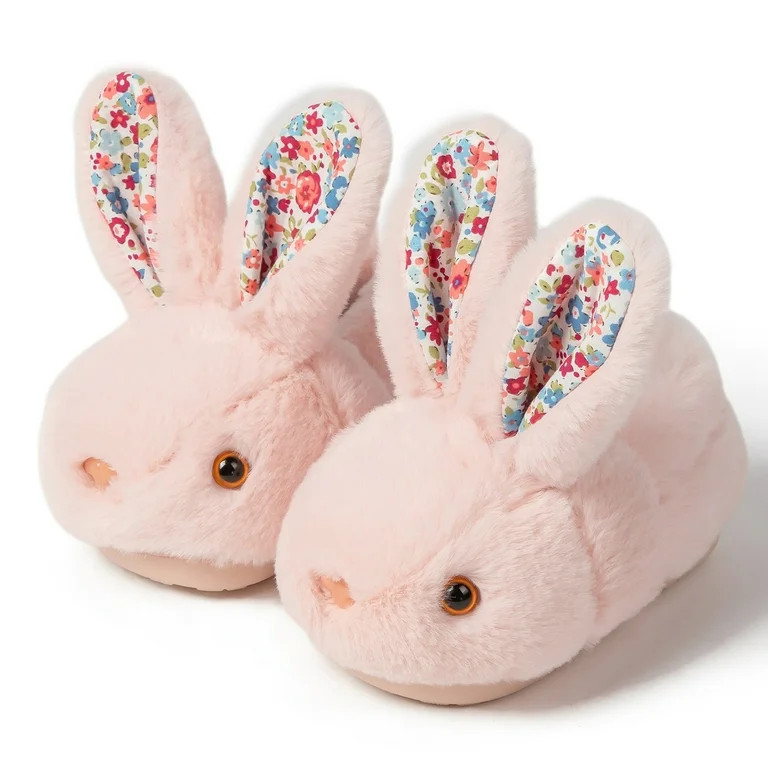 Drecage Toddler Boys Girls Slippers Kids Cute Bunny Plush Slippers Winter Warm House Shoes | Walmart (US)