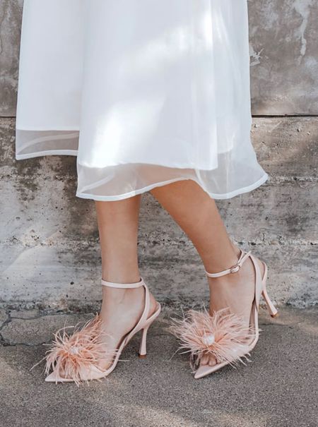 These pink heels with feathers are so cute! Perfect bridal shower heels or fun pink wedding shoes!

#LTKwedding #LTKunder50