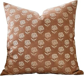 DOMVITUS Floral Pillow Covers 20x20 Throw Pillow Covers Decorative Block Floral Print Vintage Pil... | Amazon (US)