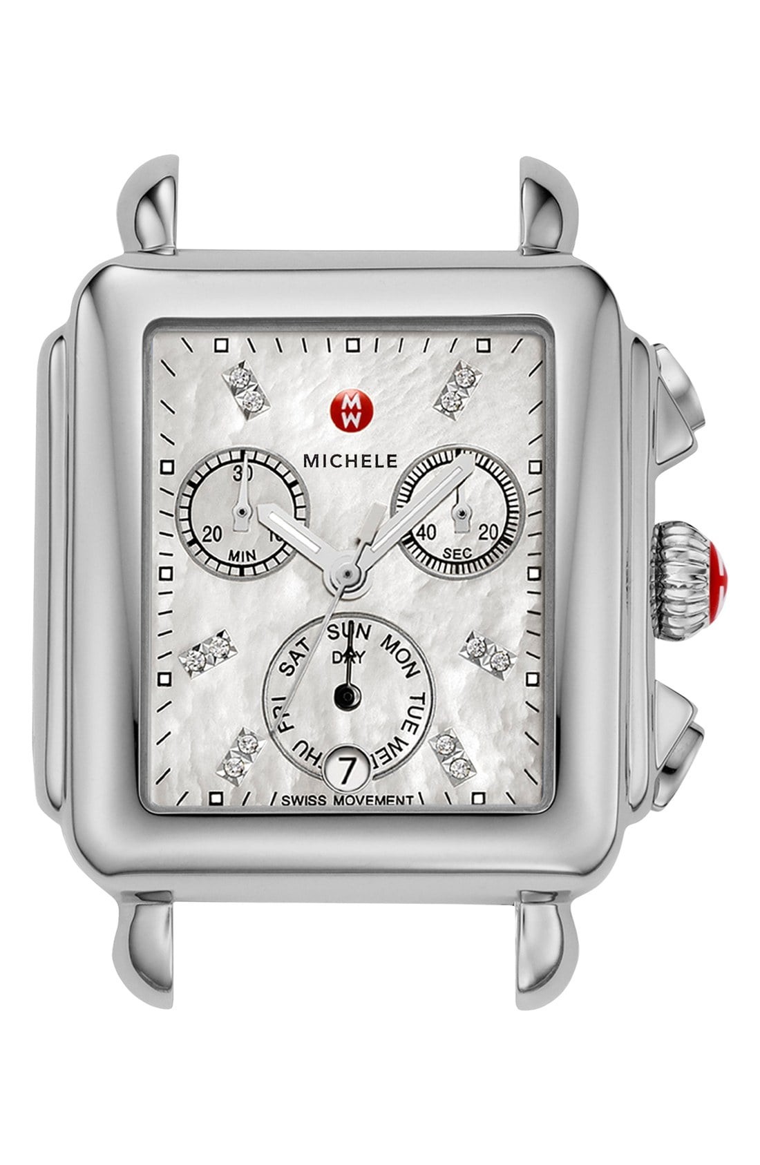 MICHELE Deco Diamond Dial Watch Case, 33mm x 35mm | Nordstrom