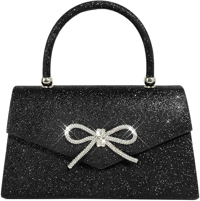 Trisapu Womens Evening Bag Sparkly Bow Clutch Purse Wedding Party Purses Glitter Rhinestone Cockt... | Amazon (US)