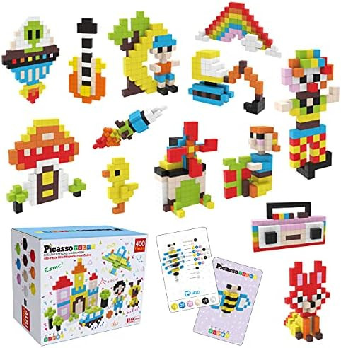 PicassoTiles 0.5” Pixel Magnetic Puzzle Cube 400 Piece Mix & Match Cubes Sensory Toys STEAM Edu... | Amazon (US)