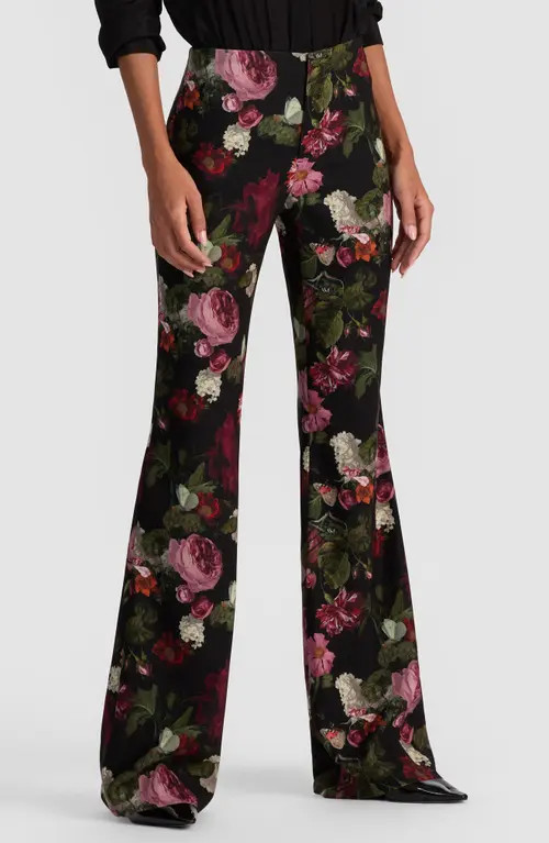 Alice + Olivia Floral Teeny Bootcut Pants in Be Still at Nordstrom, Size 2 | Nordstrom
