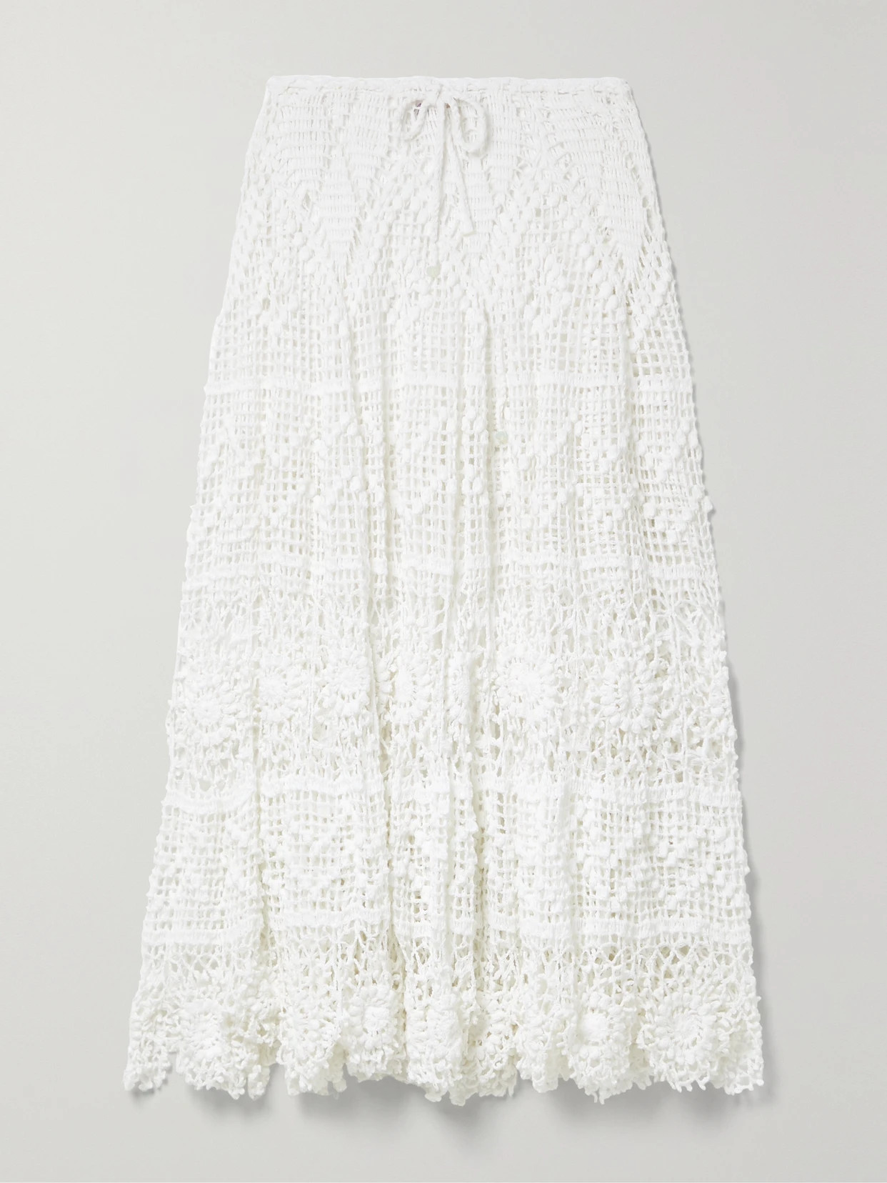 Alix Pinho - Joyce Crocheted Cotton Maxi Skirt - White | NET-A-PORTER (UK & EU)