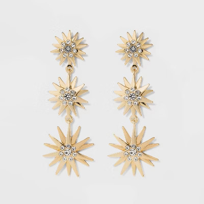 SUGARFIX by BaubleBar Crystal Sunburst Drop Earrings - Clear | Target