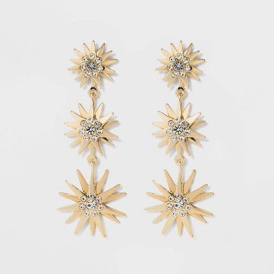 SUGARFIX by BaubleBar Crystal Sunburst Drop Earrings - Clear | Target