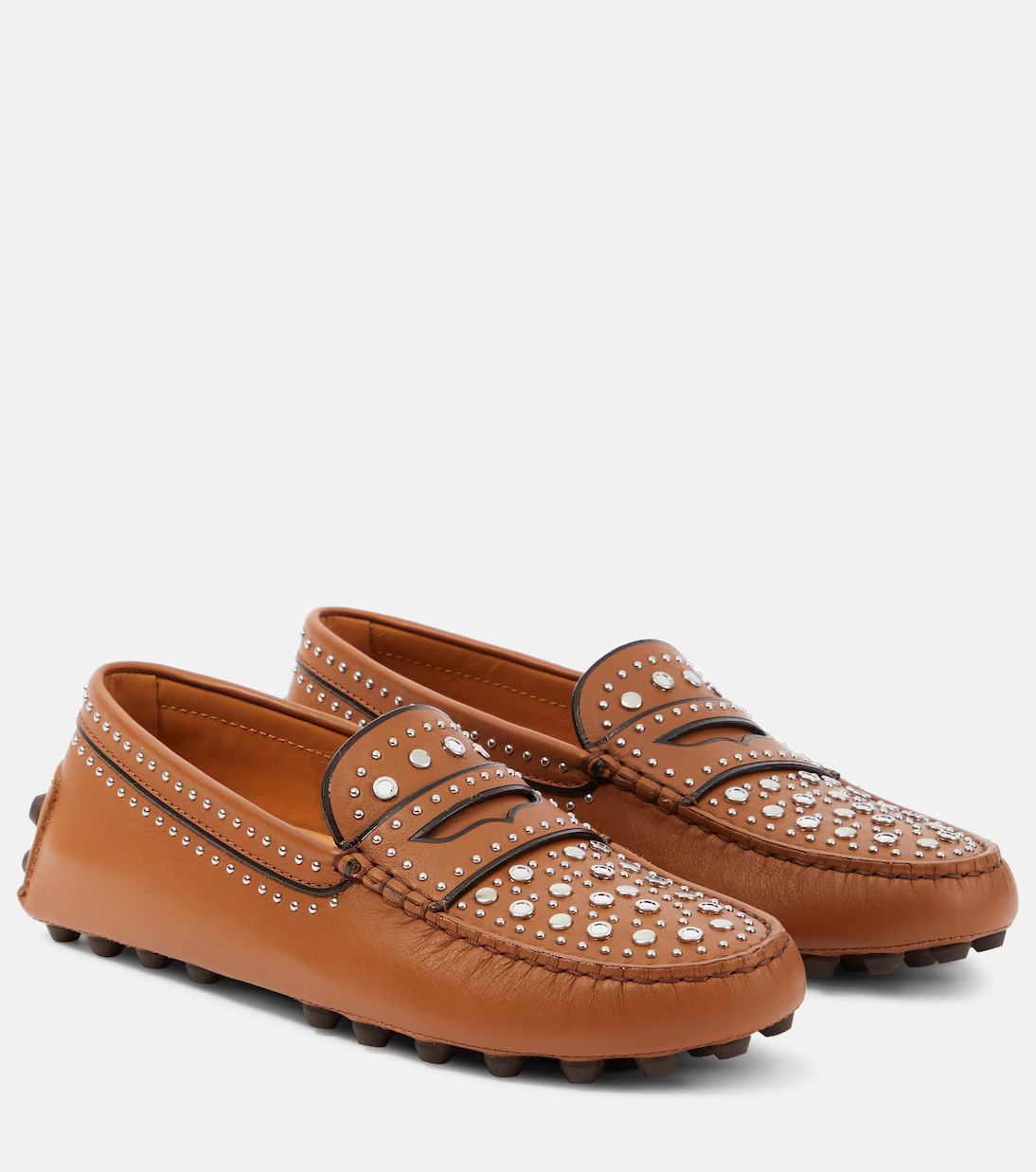 Gommino studded leather moccasins | Mytheresa (US/CA)