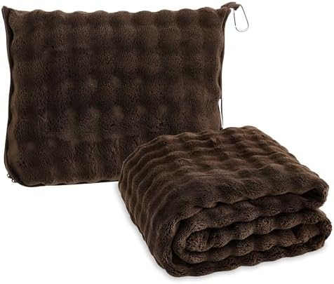 SOCHOW Travel Blanket for Airplane Train and Car, Soft Travel Blanket or Pillow 2 in 1 Compact wi... | Amazon (US)
