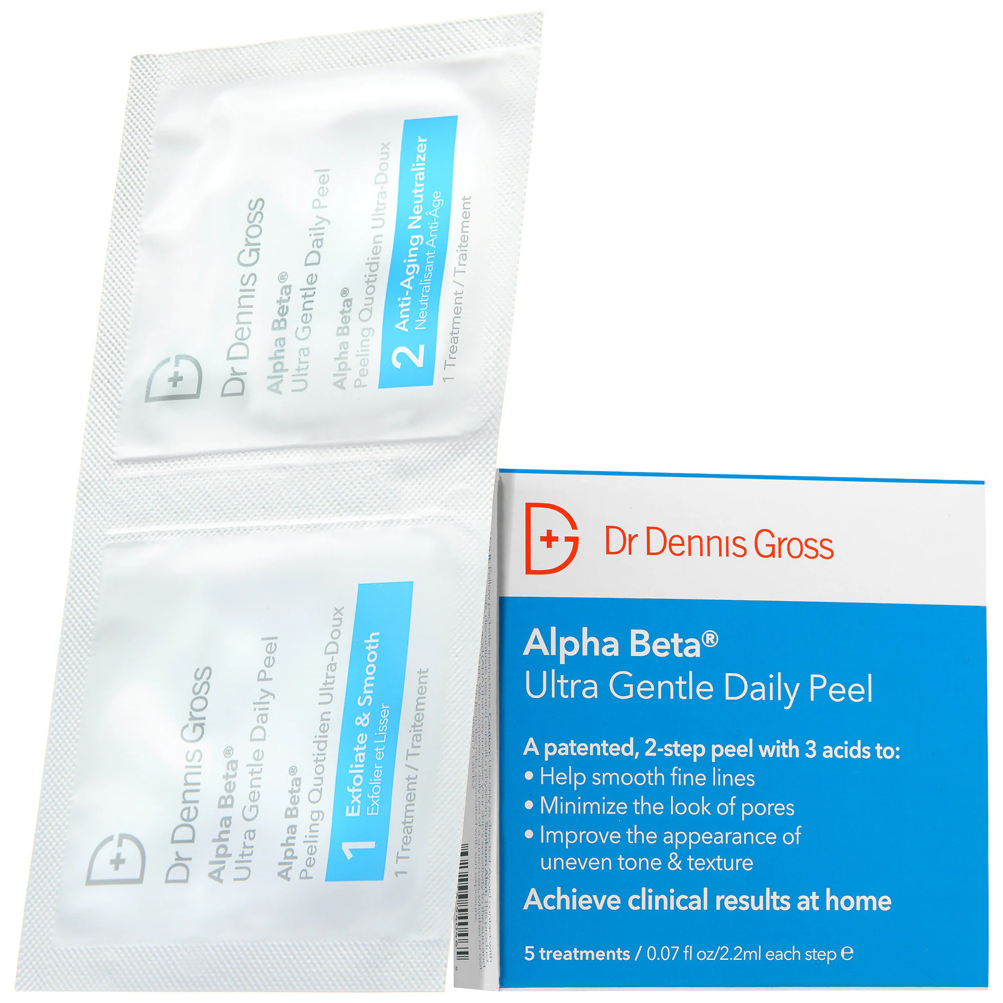 Dr. Dennis Gross Skincare Mini Alpha Beta Ultra Gentle Daily Peel Pads for Sensitive Skin 5 Treatments | Sephora (US)