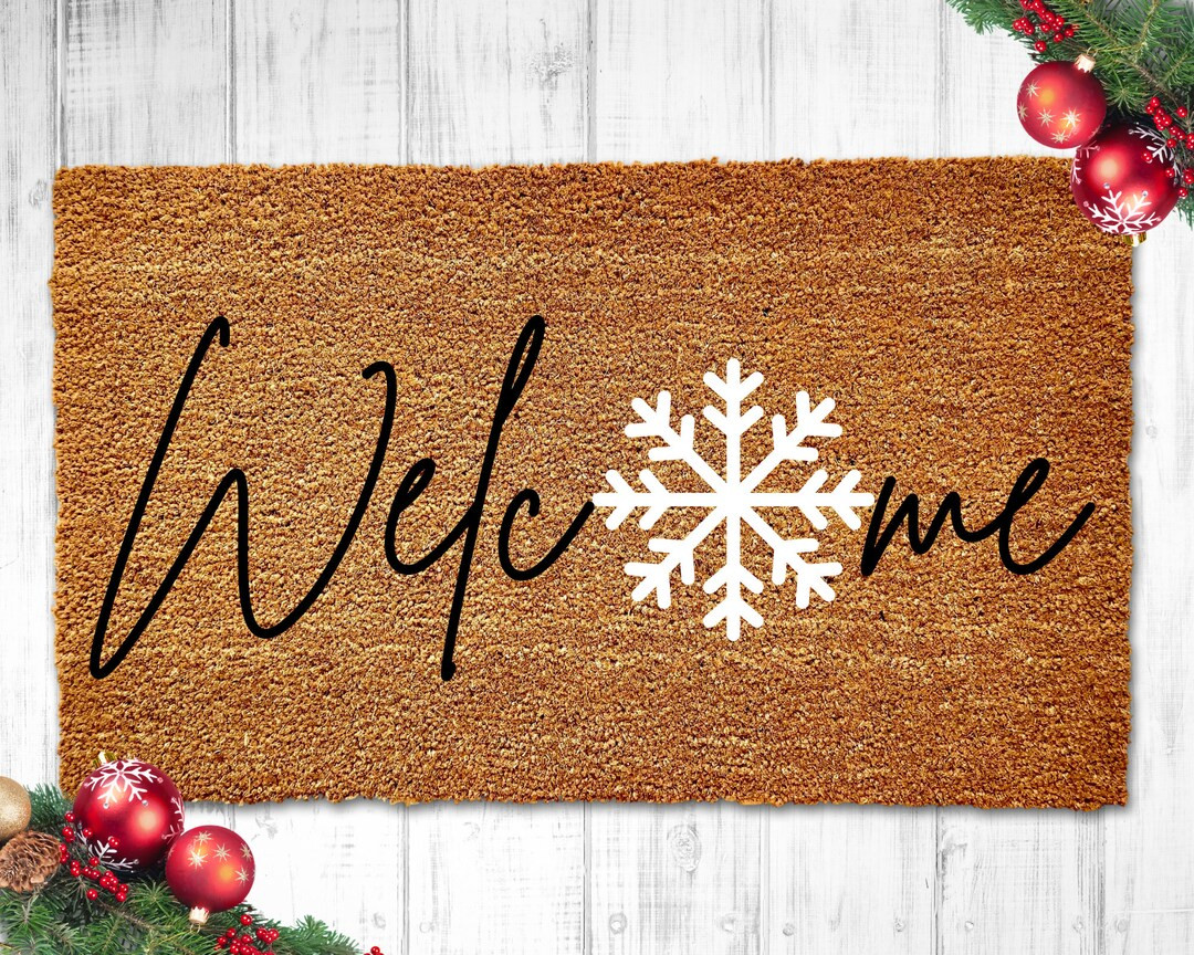 Welcome Snowflake Doormat, Winter Doormat, Welcome Mat, Winter Decor, Outdoor Rug, Christmas Door... | Etsy (US)