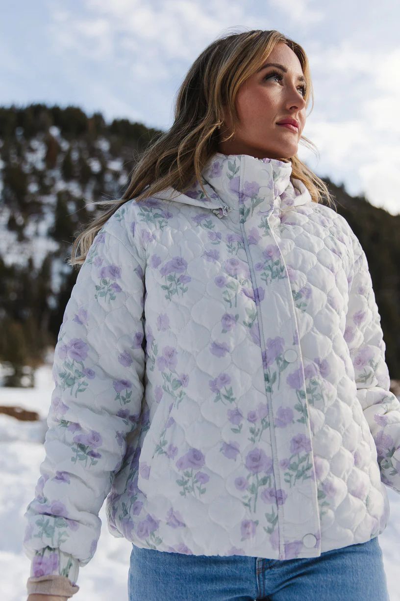 Quilted Jacket in Lavender Floral | Ivy City Co