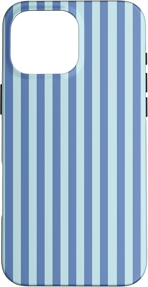 Pastel Blue Stripes Geometric Vertical Lines Pattern Case for iPhone 16 Pro Max | Amazon (US)
