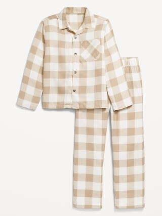 Gender-Neutral Printed Button-Front Pajama Set for Kids | Old Navy (US)