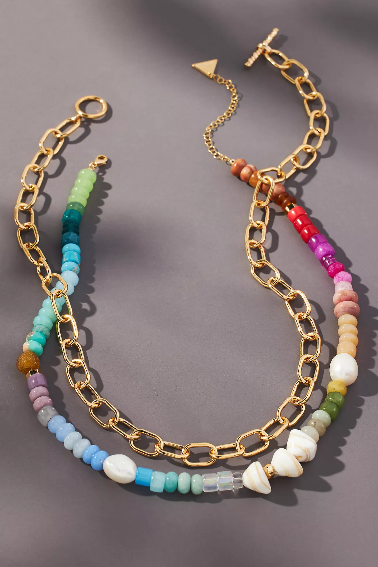 Layered Beaded Paperclip Necklace | Anthropologie (US)